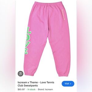 Theme ISCREAM Pink Joggers with Green Love Design SIZE M (10-12)